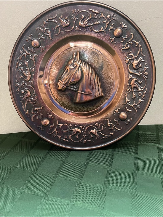 Other - Vintage Decorative Horse Medallion Wall Plate - Copper Finish